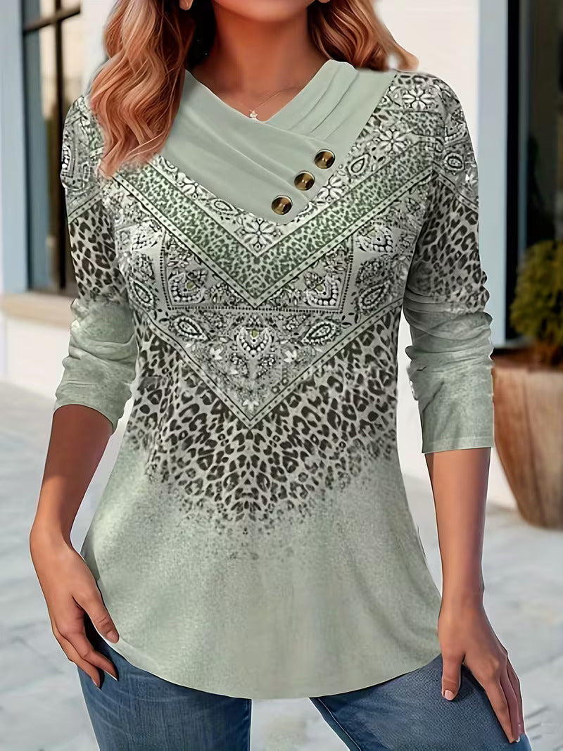 Noralivessa - Ethnic-Inspired Printed Mini Dress 