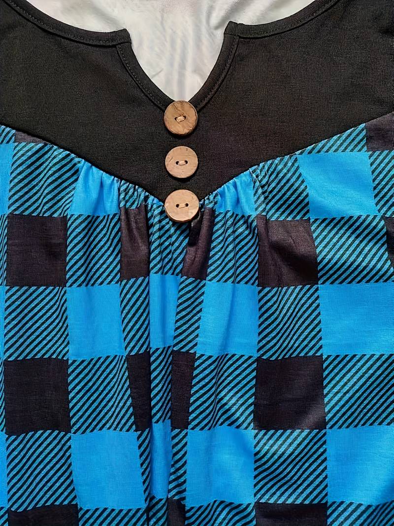 Belissora - Haut à Imprimé Plaid Automnal