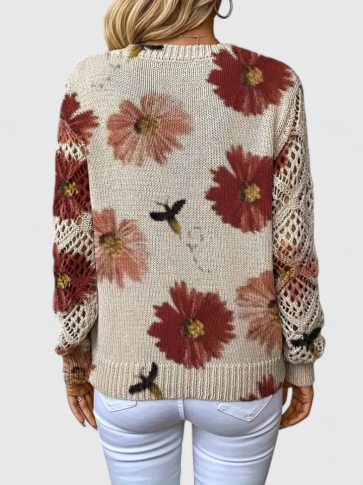 Marisavina - Elegant Vintage Floral Sweater 