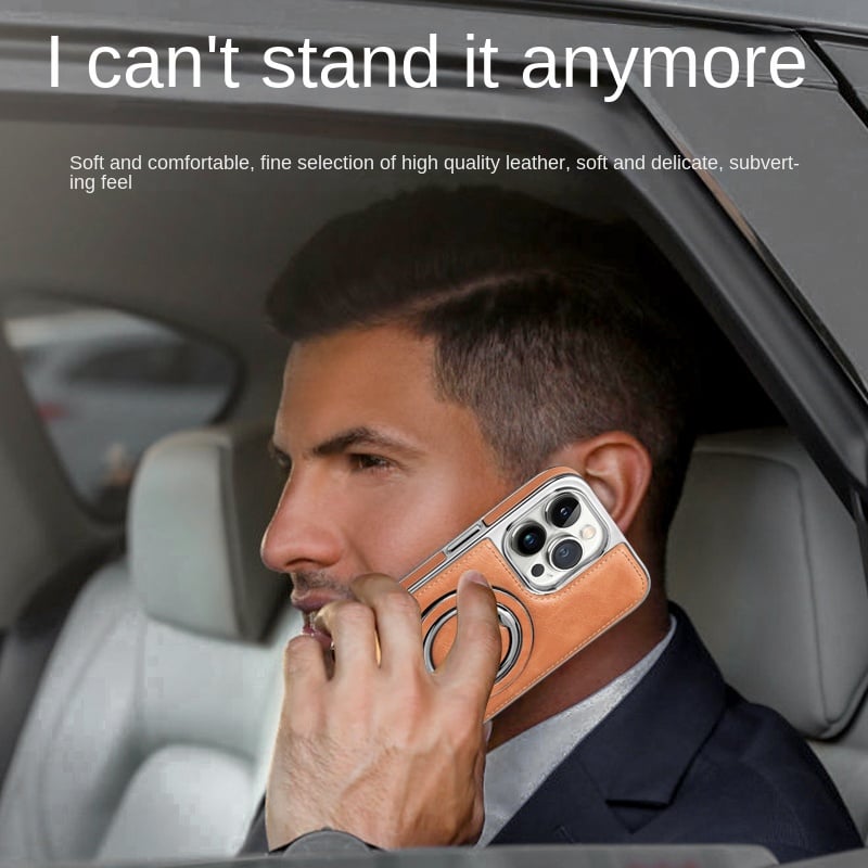 Jalira - Luxury Leather iPhone Case with Invisible Stand