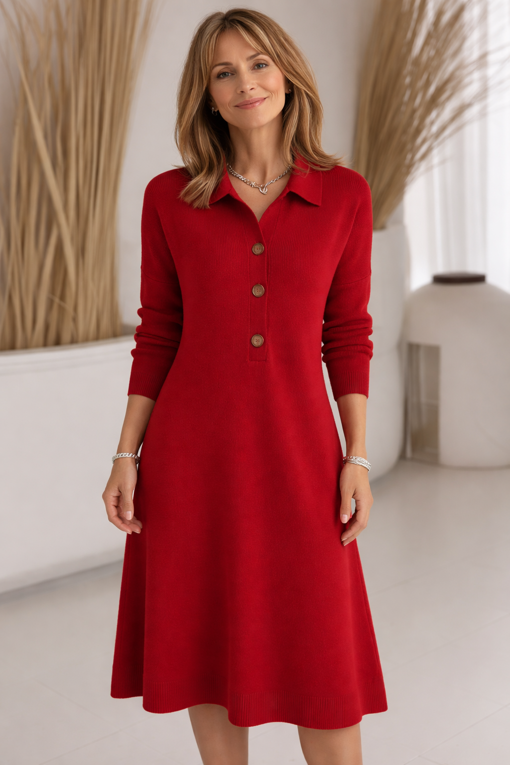 Cynelle - Long Button-Down Dress for Everyday Elegance