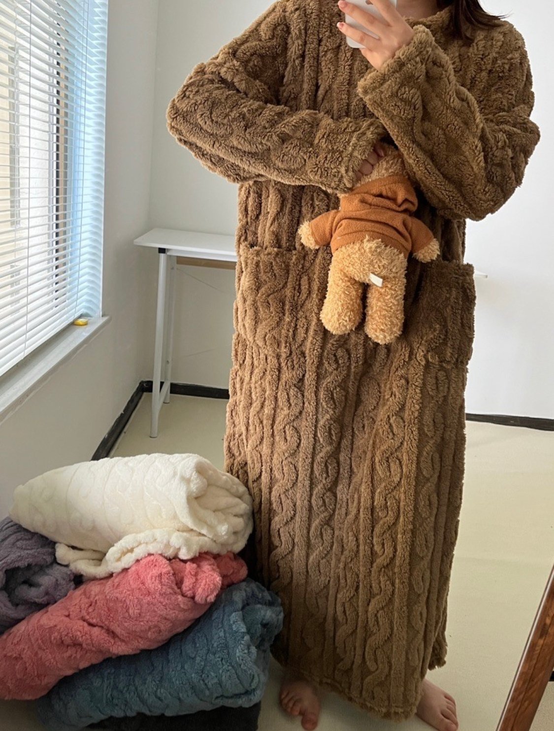 Oravienna - Robe D’Hiver Ultra-Douce En Polaire Jacquard