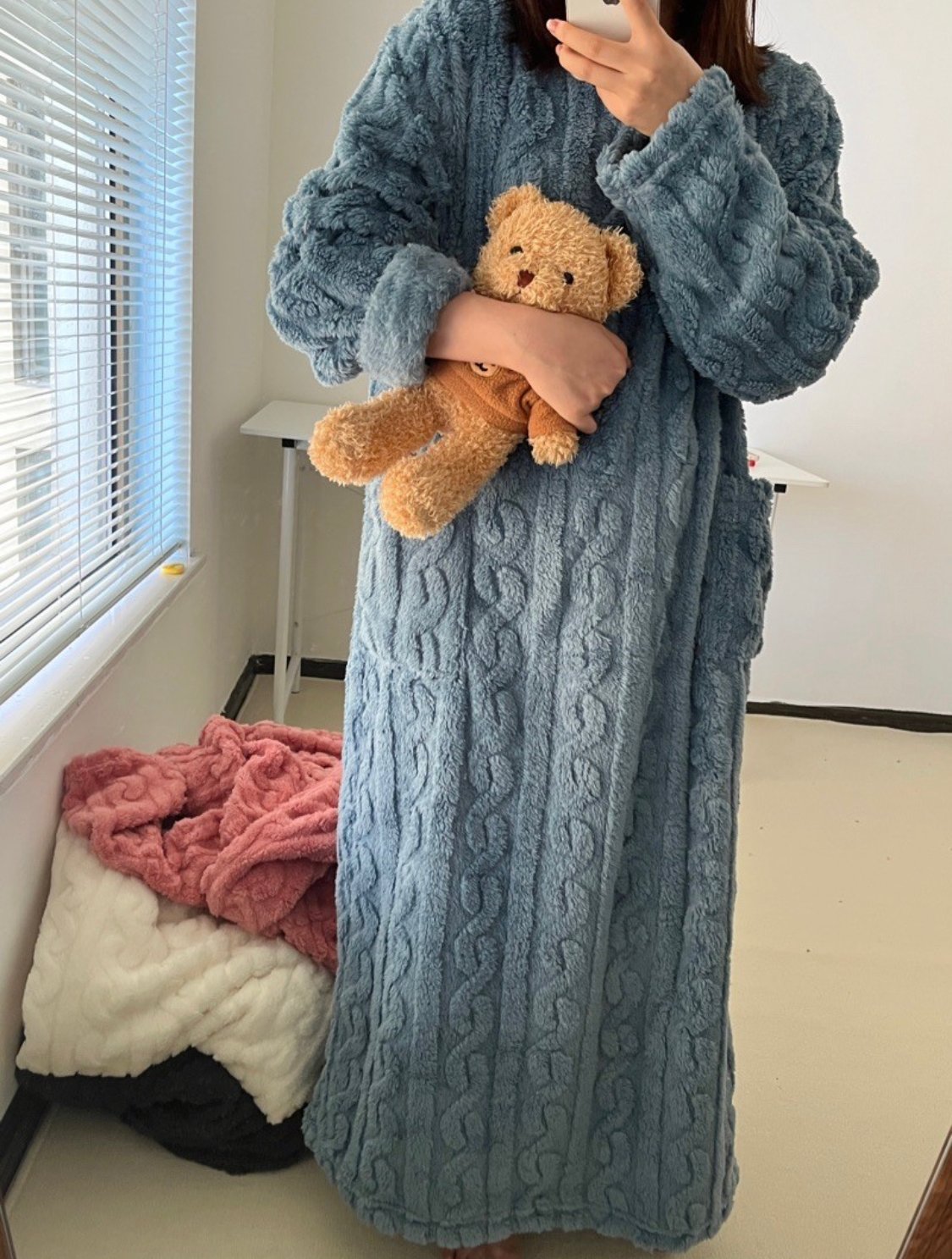 Oravienna - Robe D’Hiver Ultra-Douce En Polaire Jacquard