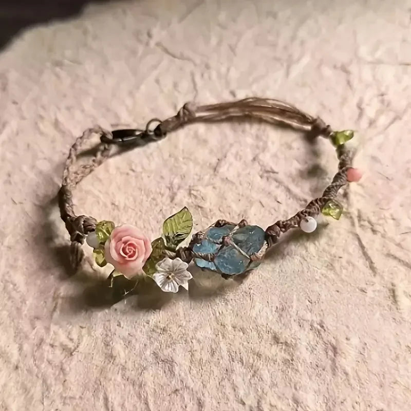 Elyssavine - Bracelet Bohème Fleur & Cristal
