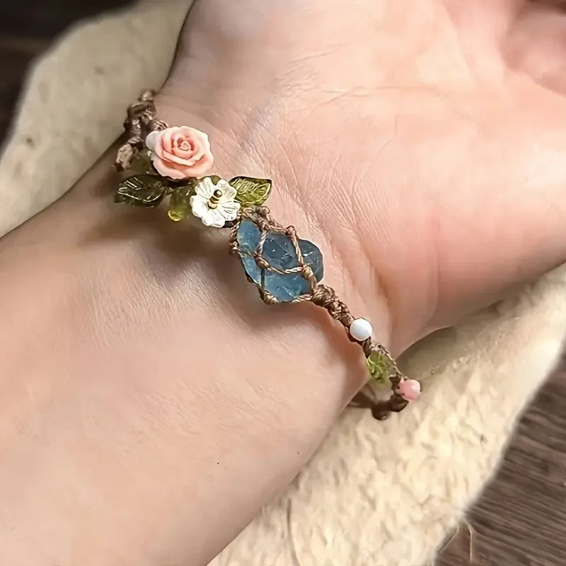 Elyssavine - Bracelet Bohème Fleur & Cristal