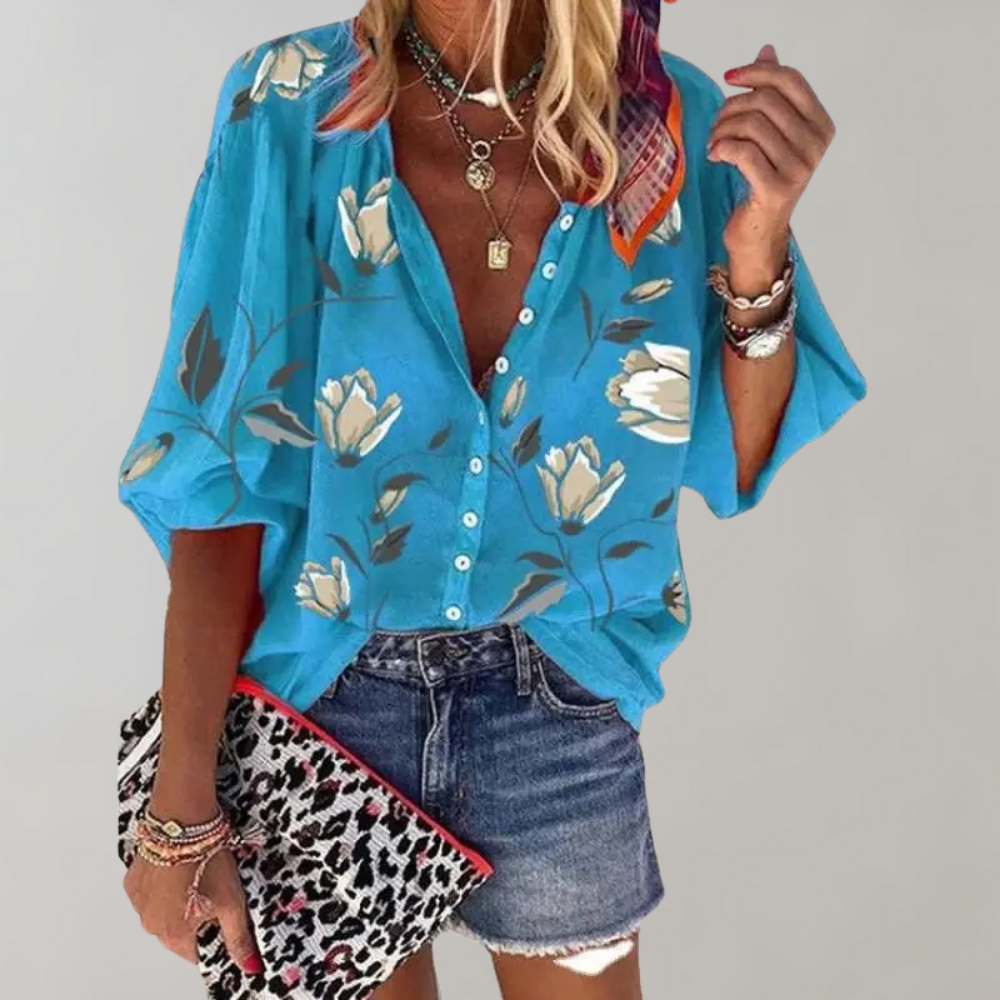 Yelena™ - Women's Floral Print Summer Blouse 