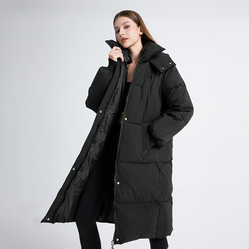 Aurelina - Elegant Quilted Long Winter Coat 