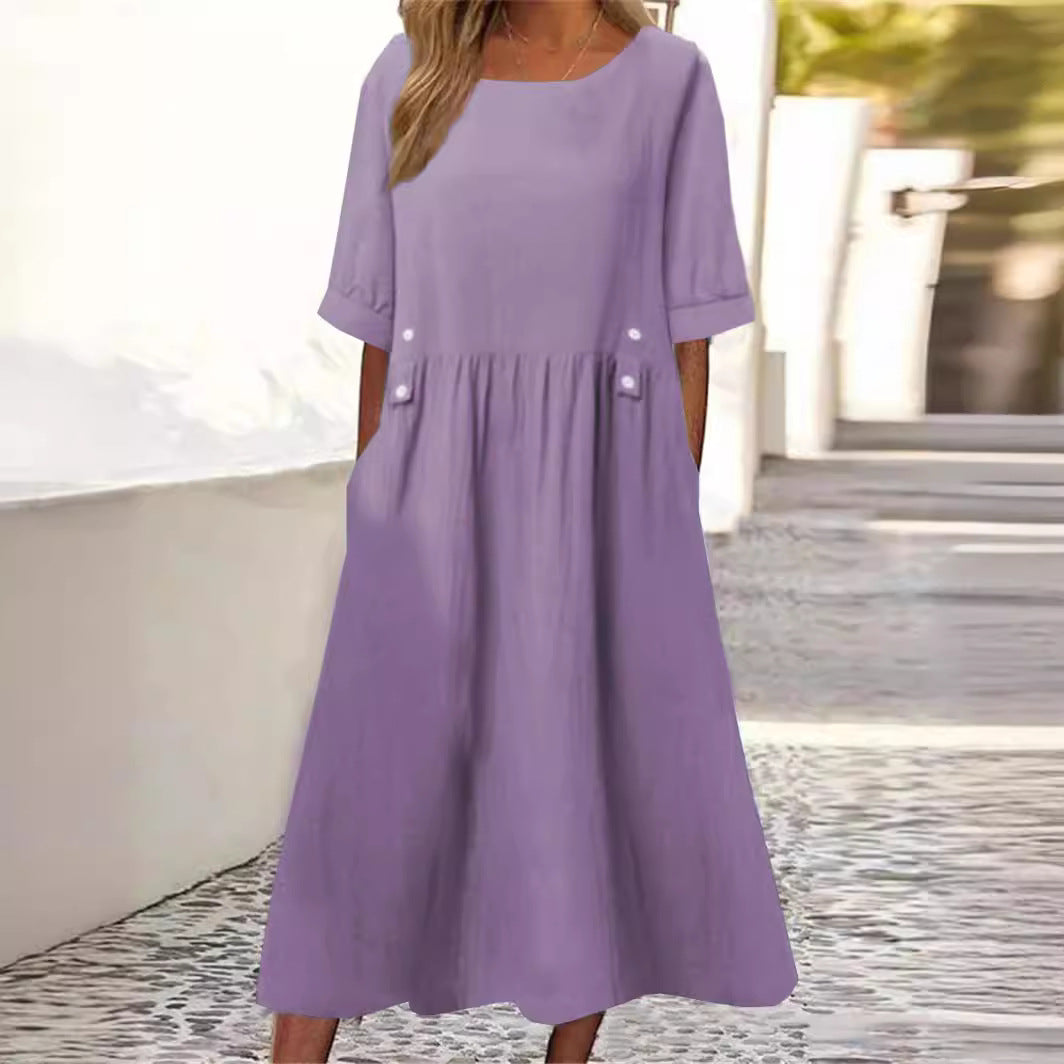 Amaris™ - Robe en Lin de Coton Élégante et Confortable