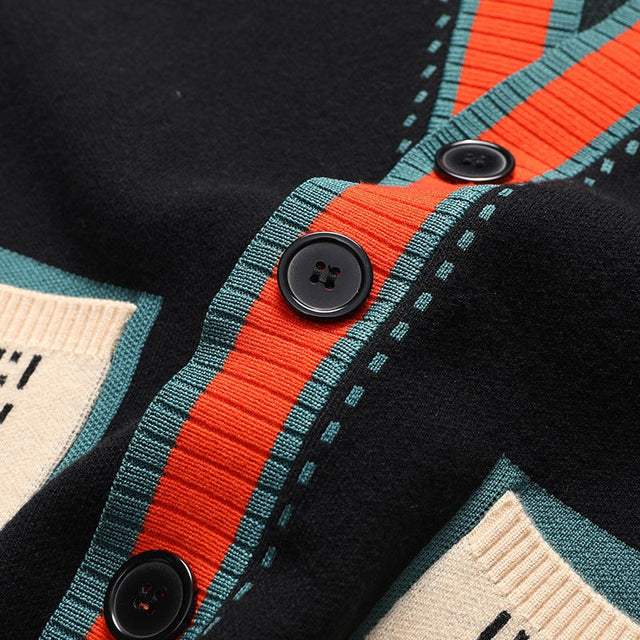 Norbert - Knitted V-Neck Vest with Contrasting Details