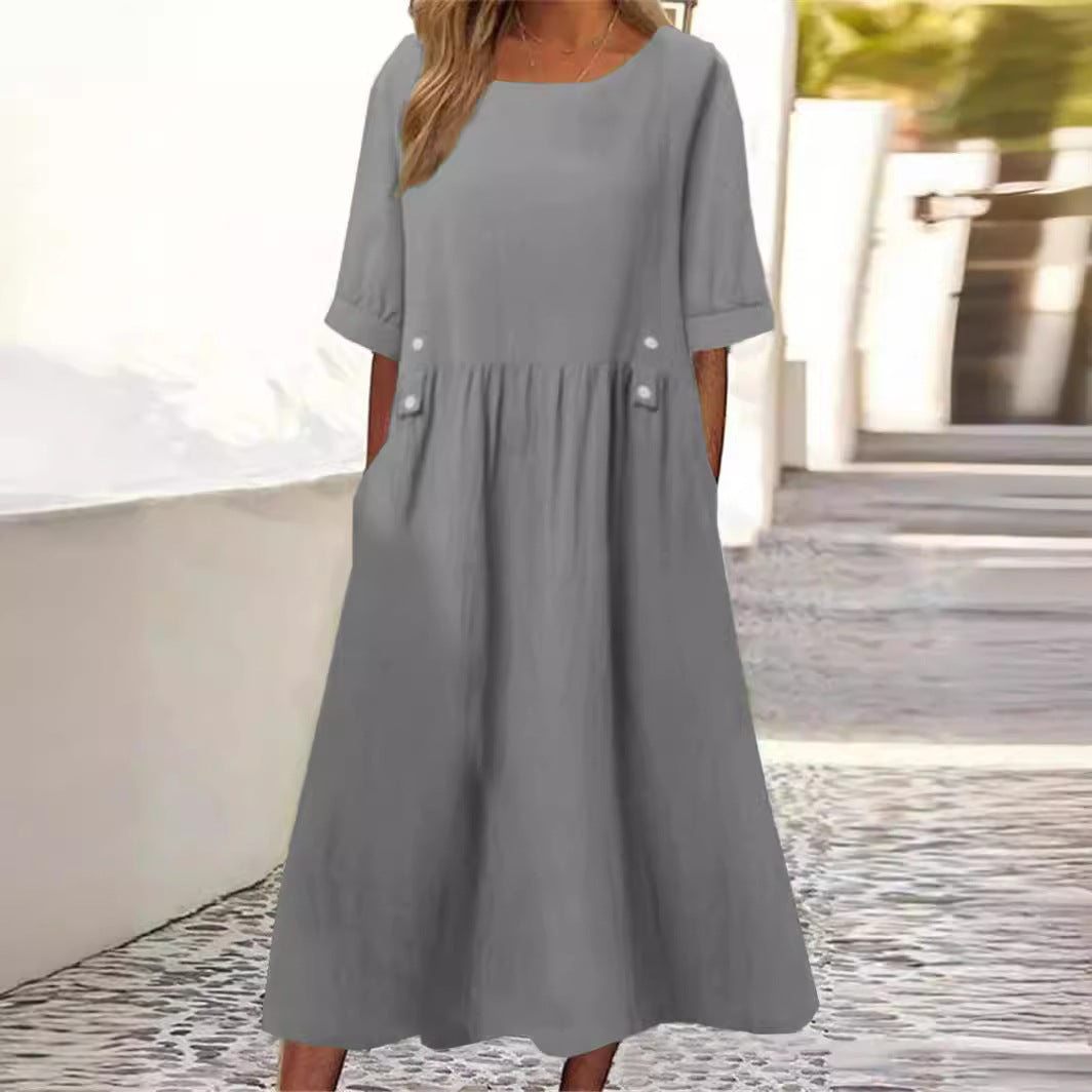 Amaris™ - Robe en Lin de Coton Élégante et Confortable