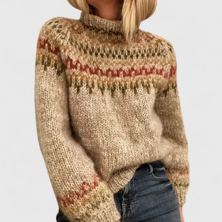 Faylorina - Sophisticated Nordic Patterned Sweater