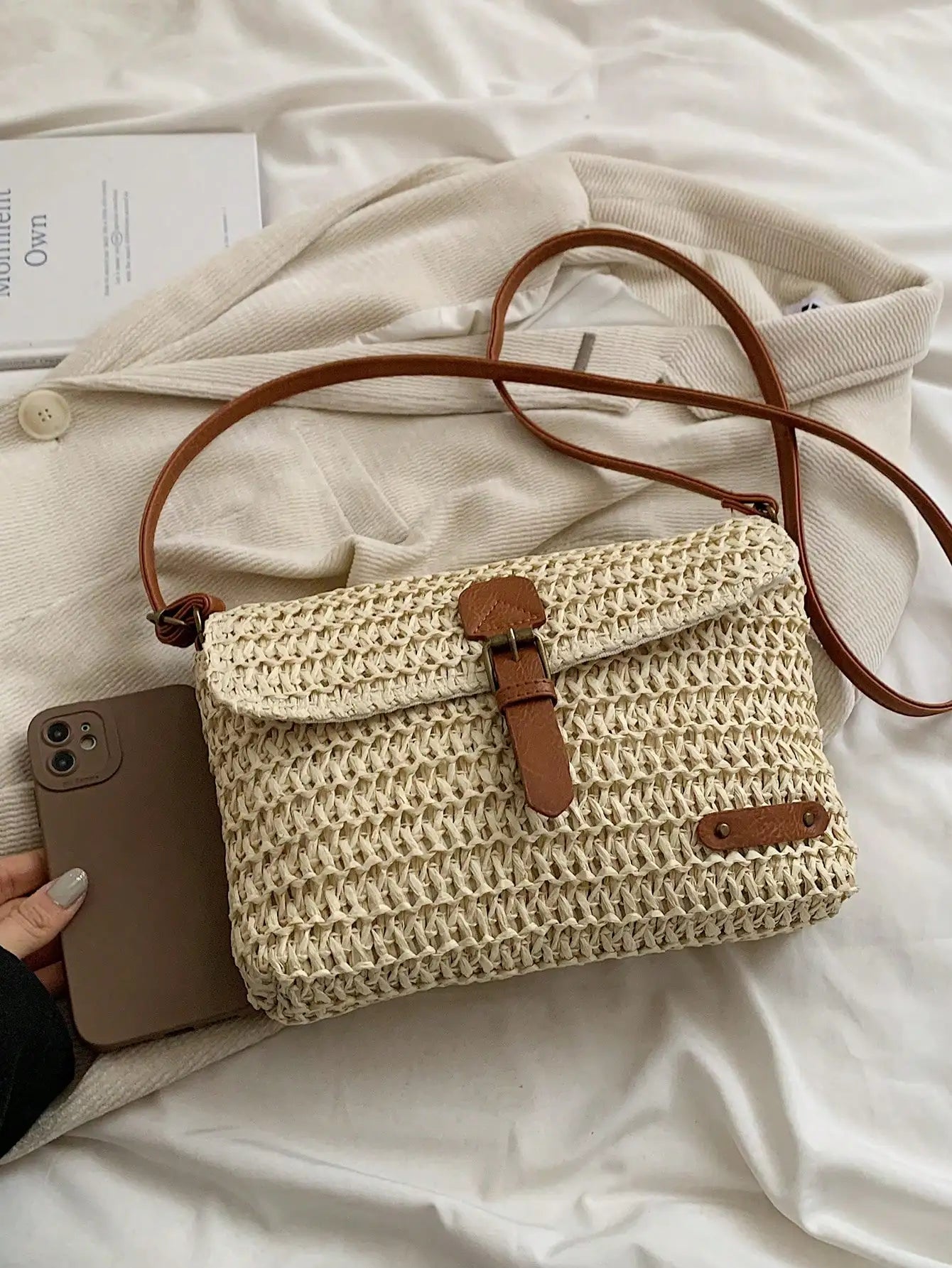 Evelien™ - Sac Bandoulière en Paille Naturelle – L’Accessoire Estival Incontournable