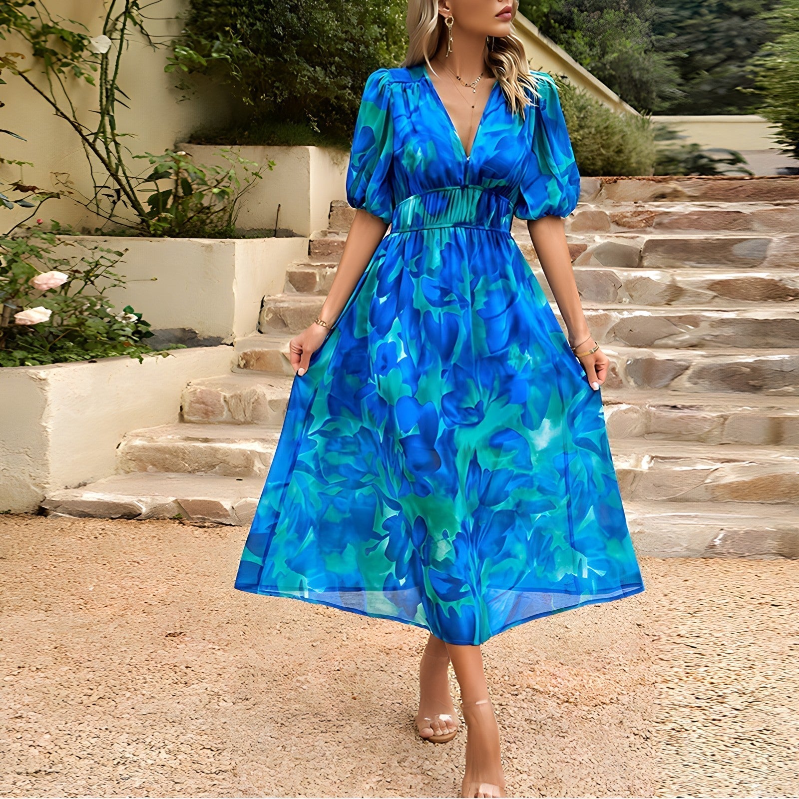 Téa - Robe Élégante à Décolleté en V