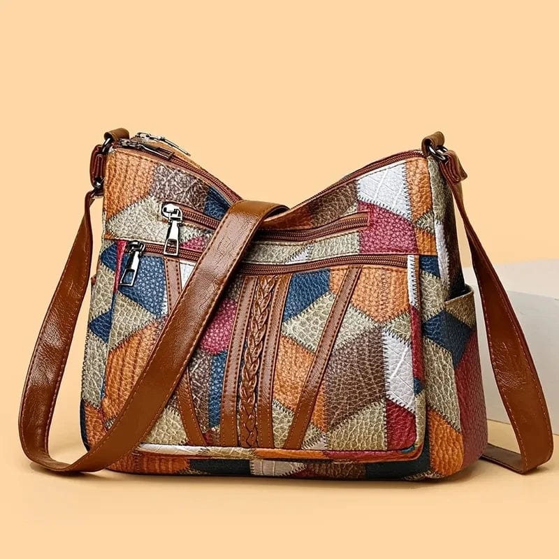 Mariellea - Mosaic Style Genuine Leather Handbag 