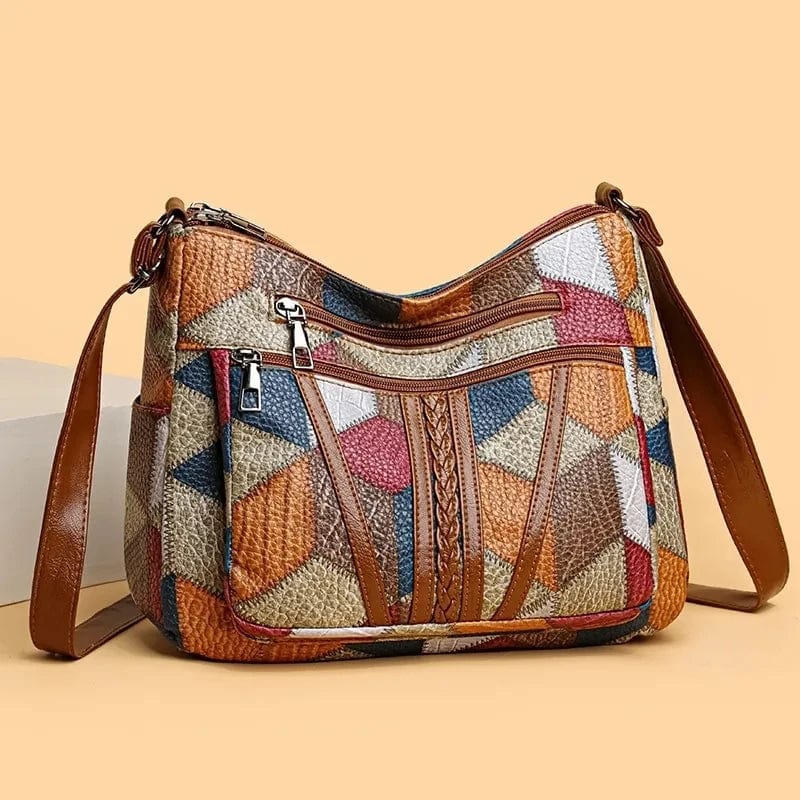 Mariellea - Mosaic Style Genuine Leather Handbag 