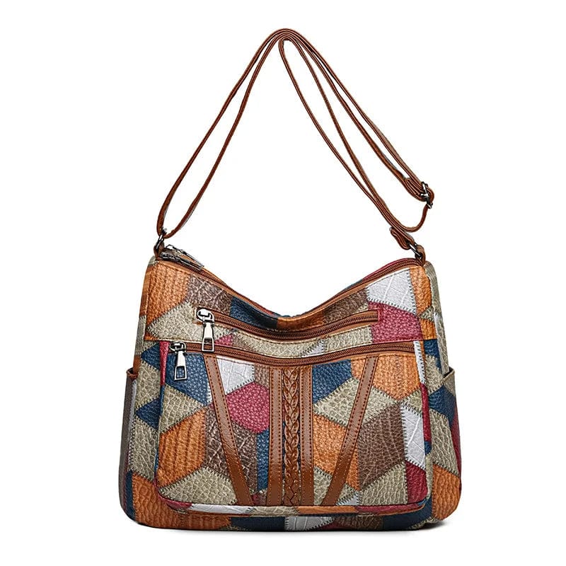 Mariellea - Mosaic Style Genuine Leather Handbag 