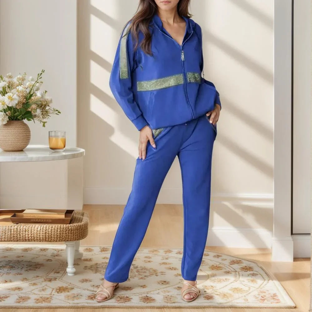 Delisara - Ensemble Stefany en Sweatshirt Super Doux avec Brillance Discrète