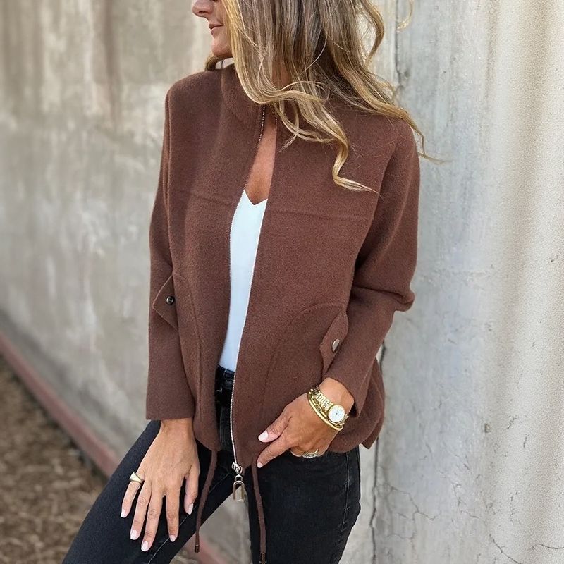 Alveria™ - Veste d’hiver pour femme à col haut et poches stylées