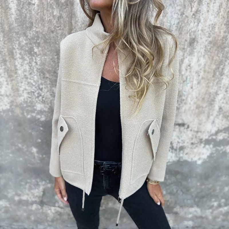 Alveria™ - Veste d’hiver pour femme à col haut et poches stylées