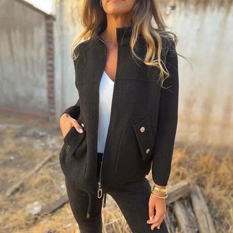 Alveria™ - Veste d’hiver pour femme à col haut et poches stylées