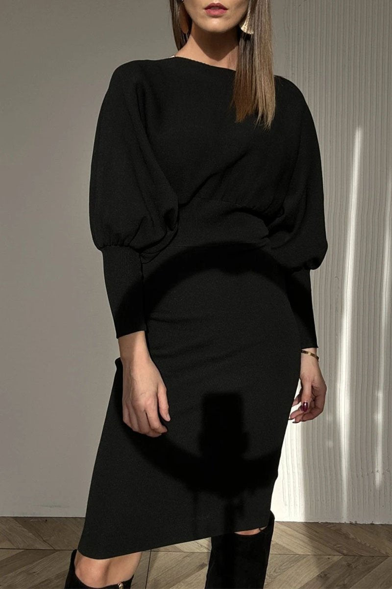 Nolavine - Robe Patchwork à Manches Longues et Col Rond