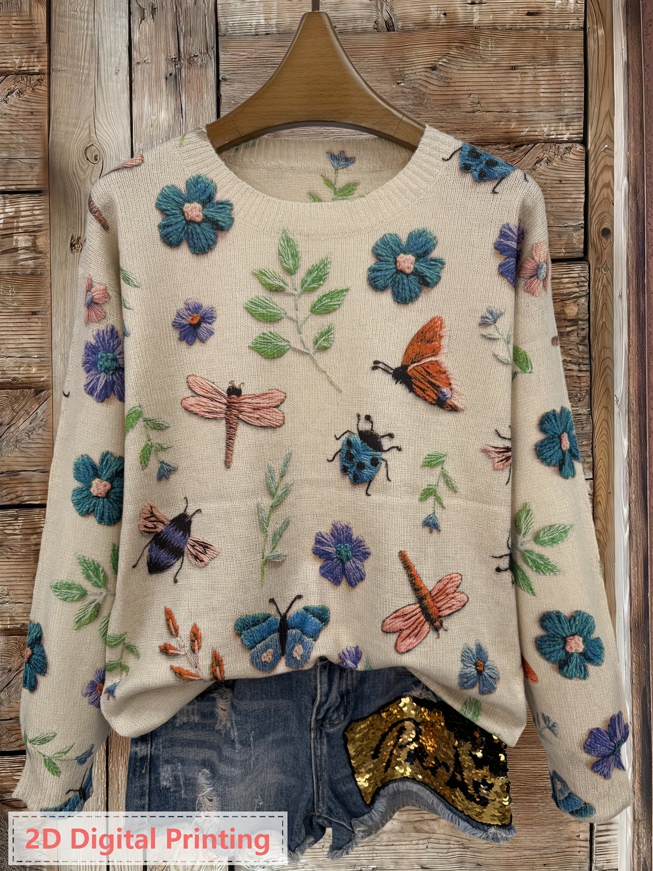 Fiorika - Elegant Nature Embroidered Sweater 