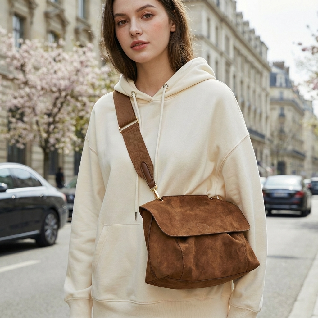 Kalinae - Vintage Suede Shoulder Bag 