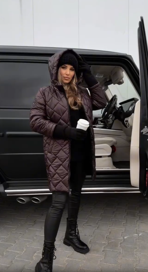 Cyranella - Veste Longue Matelassée Femme avec Capuche