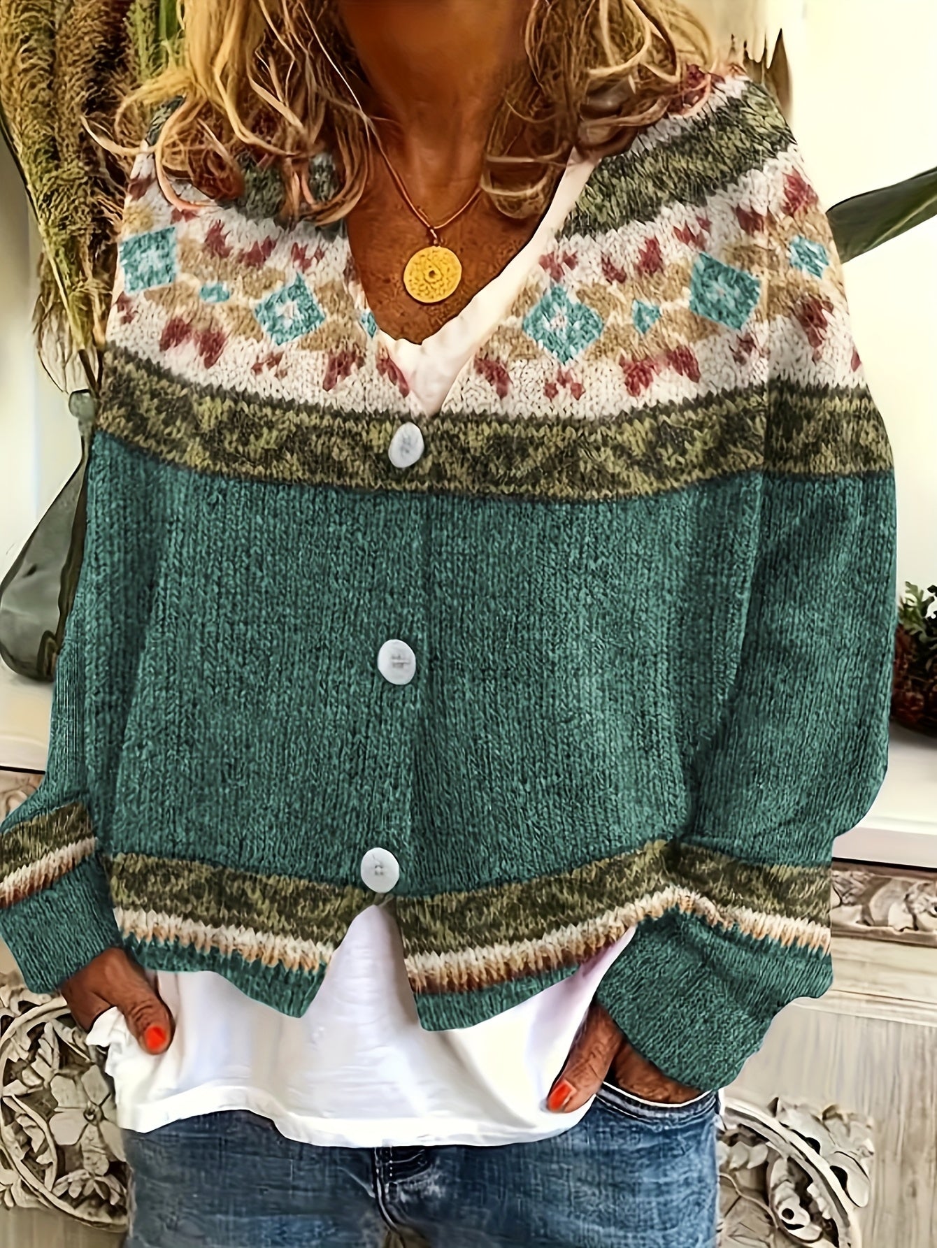 Ceralivra - Cardigan Tricoté Élégant au Charme Vintage