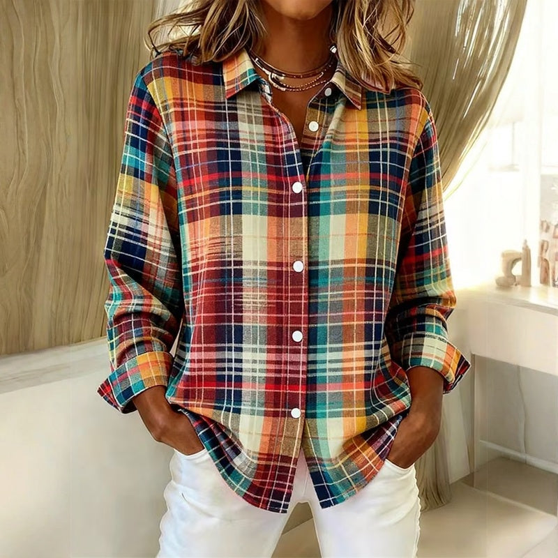Ceralivine - Colorful Checkered Blouse