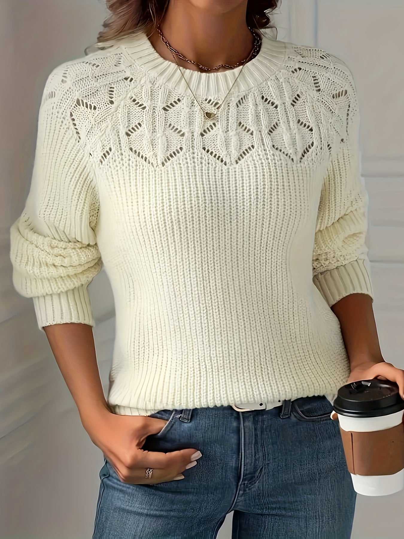 Joravelisse - Elegant Long-Sleeved Knit Sweater