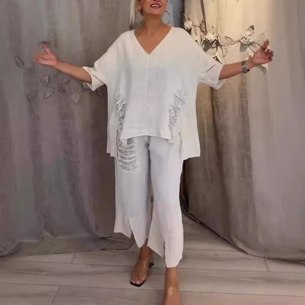 Lunessa™ - Ensemble femme avec décolleté en V, 2 pièces