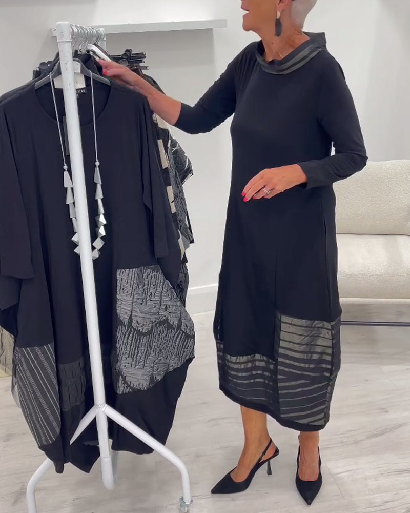 Doralynae - Robe Élégante à Panneaux Contrastés