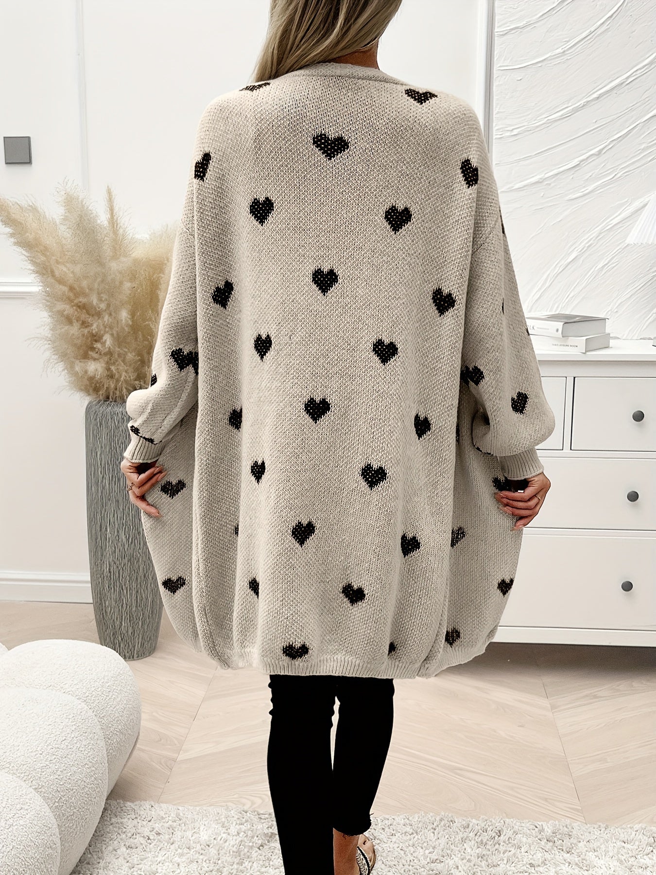 Noretta - Casual Heart Knit Cardigan 