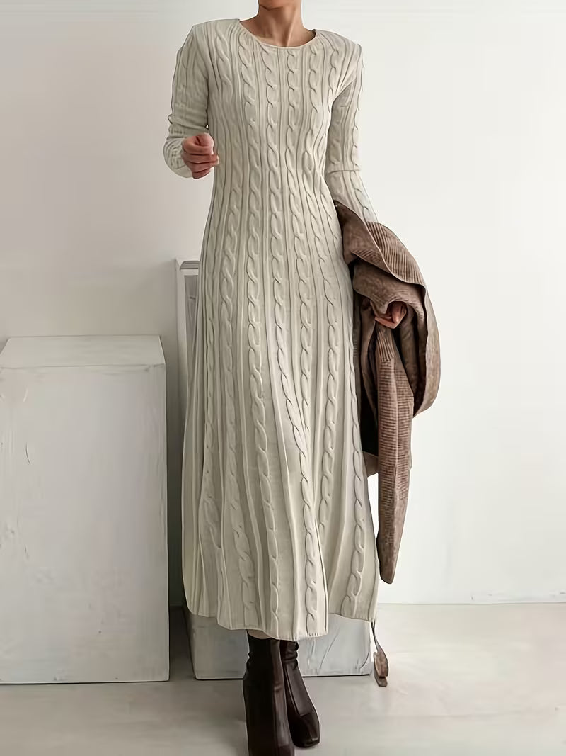 Gwenarielle - Robe Longue Élégante En Maille Texturée