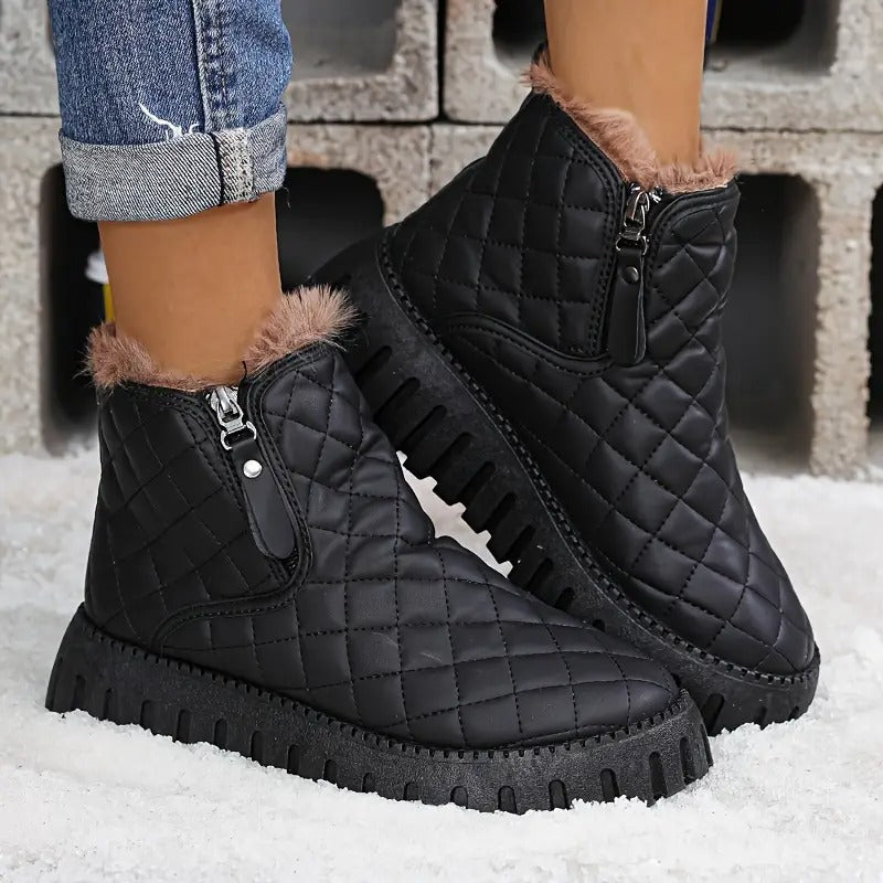 Riviana - Women's leather winter boots with orthopedic support