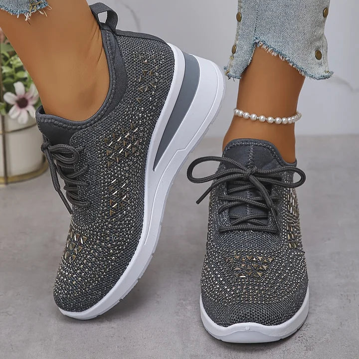 Giselle™ – Orthopedic sneakers with sparkling rhinestones