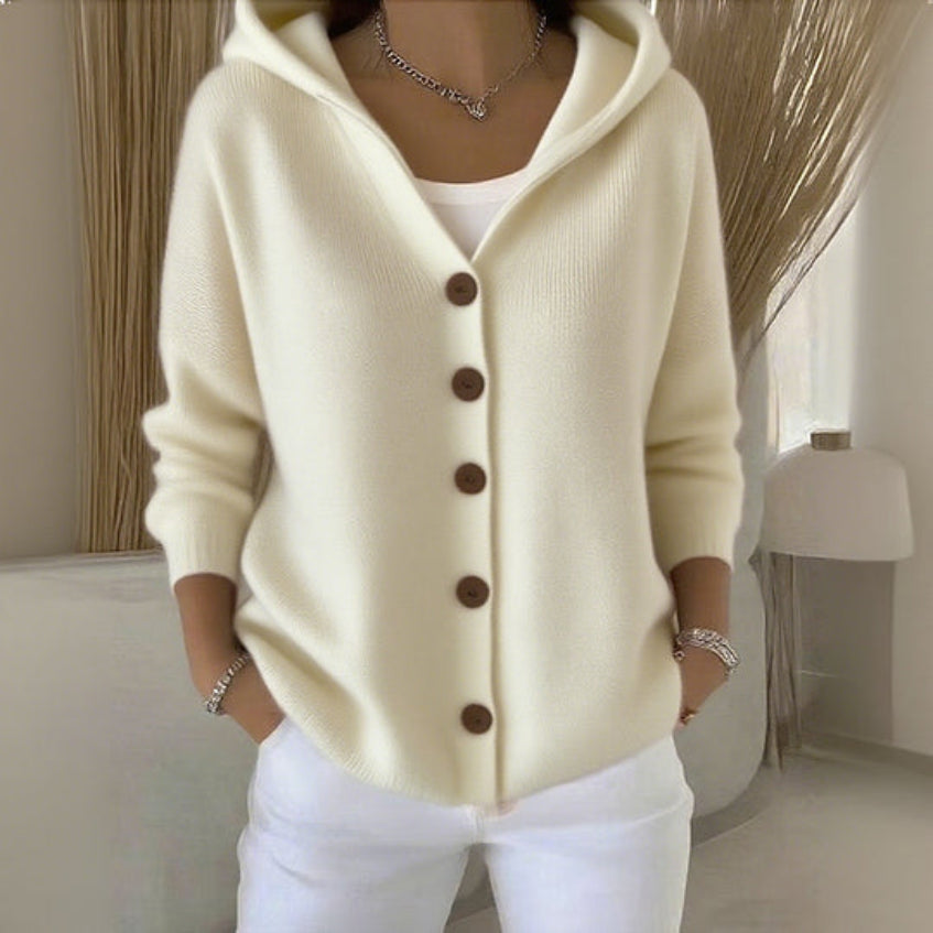 Julot™ - Women's cotton cardigan, plain, comfortable and casual, with long sleeves