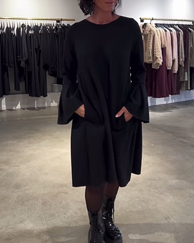 Jovalinne - Robe Décontractée À Manches Évasées