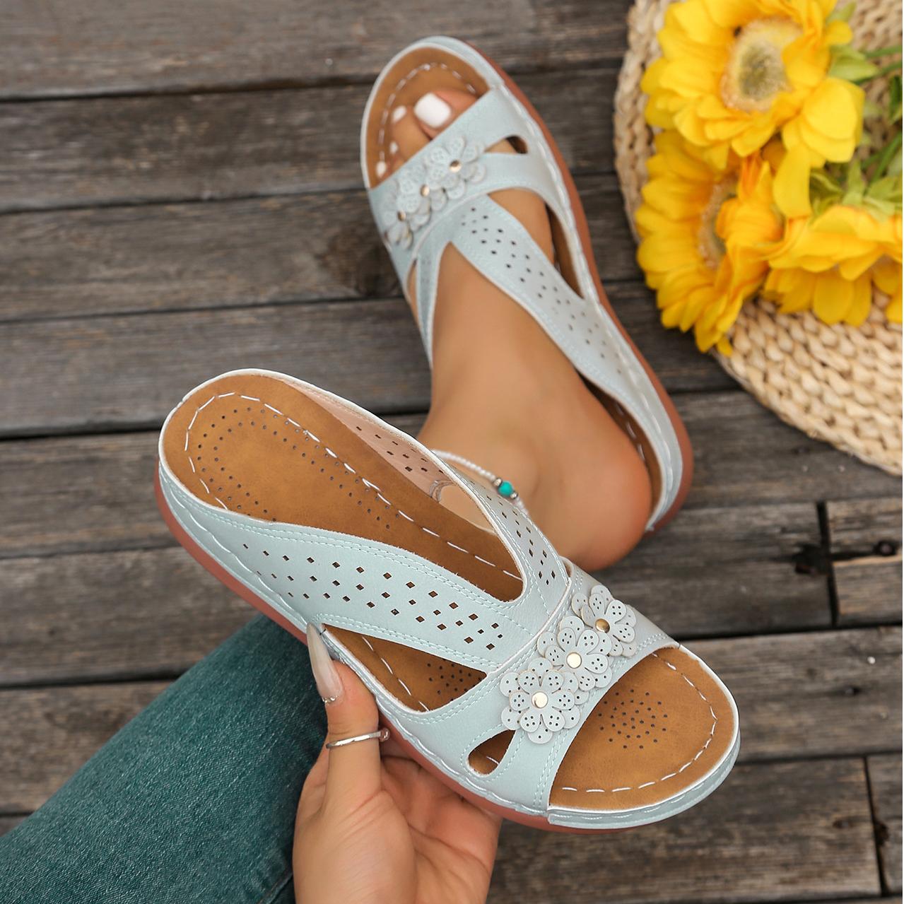 Norabel™ - Sandales à Talon Compensé Confort Orthopédique – Stabilité, Légèreté et Posture Naturelle