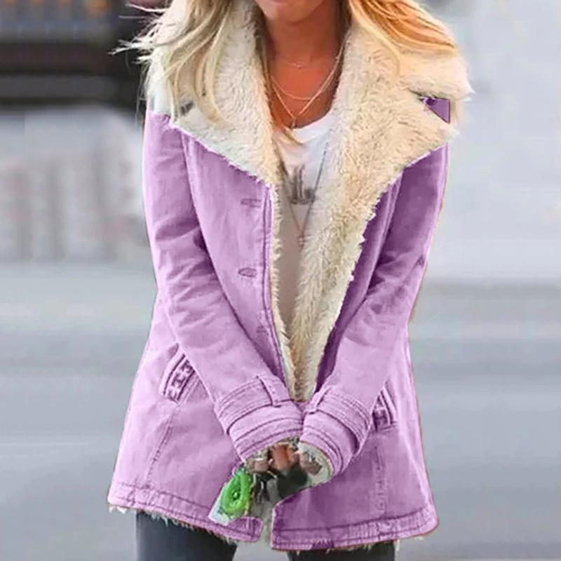 Loravine - Veste Chaude d’Hiver pour Femme avec Doublure en Fausse Fourrure