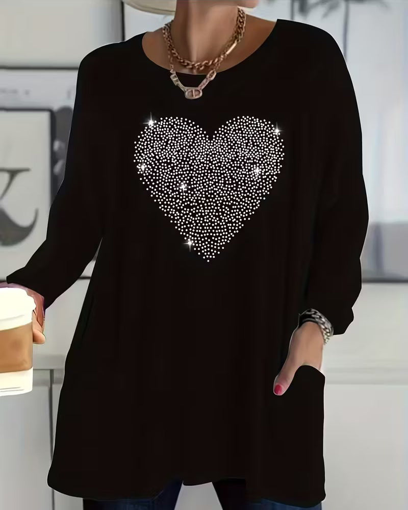 Pavelyssa - Top Design Poche Amour Paillettes Fines