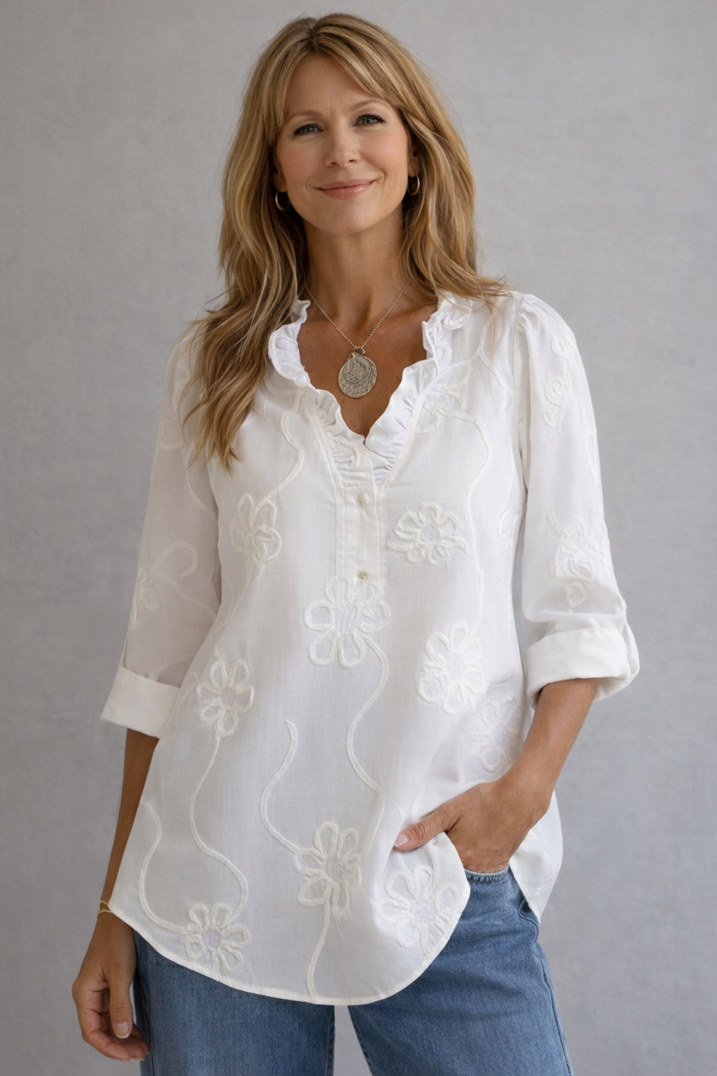 Belora - Floral Elegance Spring Shirt