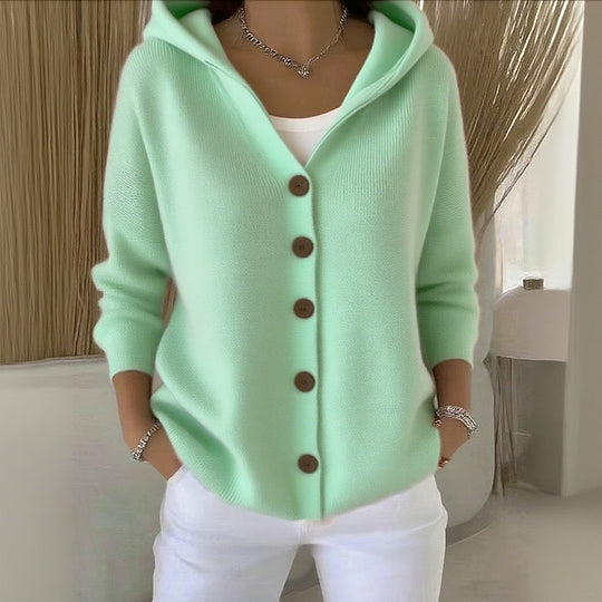 Julot™ - Women's cotton cardigan, plain, comfortable and casual, with long sleeves