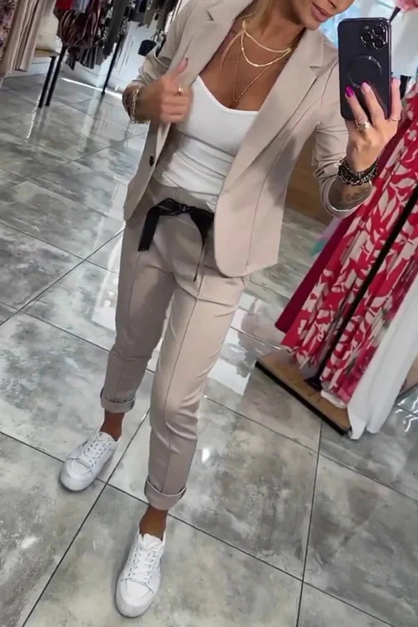 Rosindra™ - Ensemble deux pièces avec veste fluide et pantalon jogging confortable