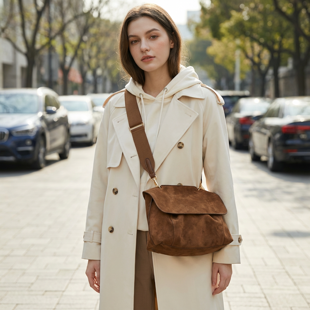 Kalinae - Vintage Suede Shoulder Bag 