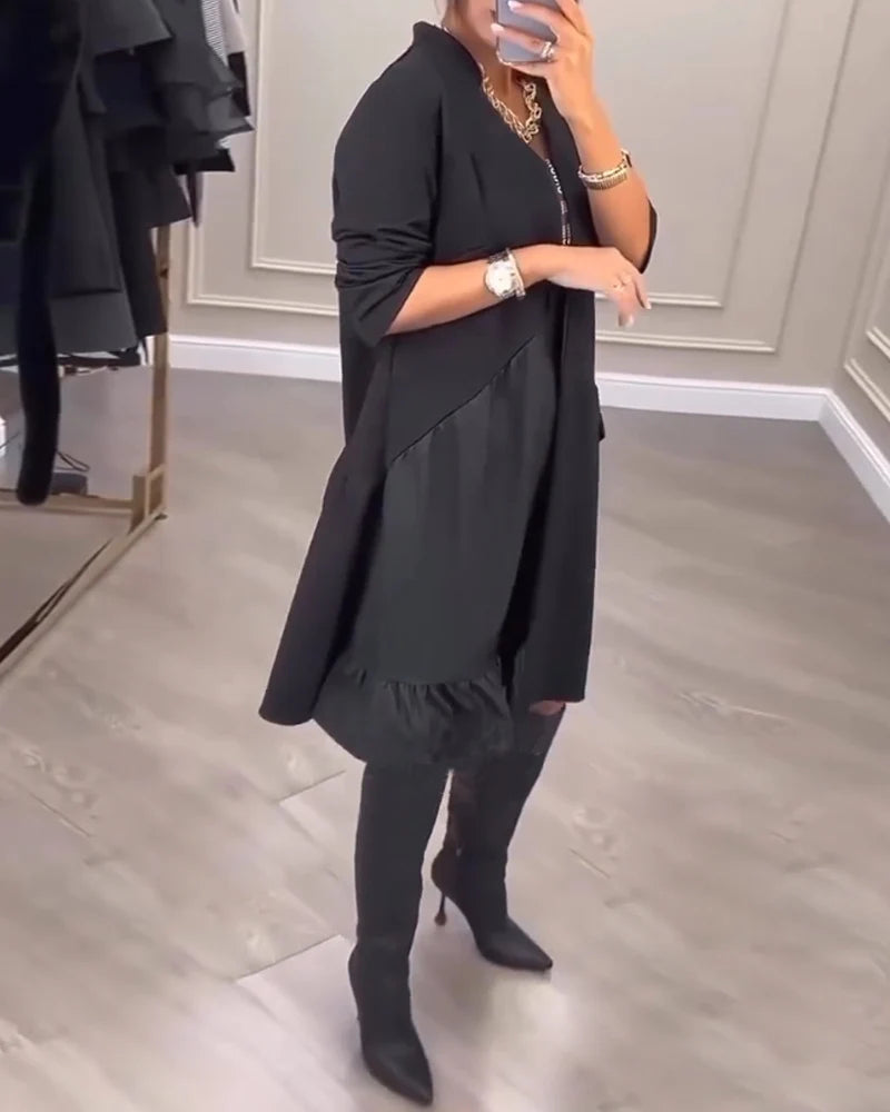 Elyssane - Flowing dress with an artistic look and a V-neck 