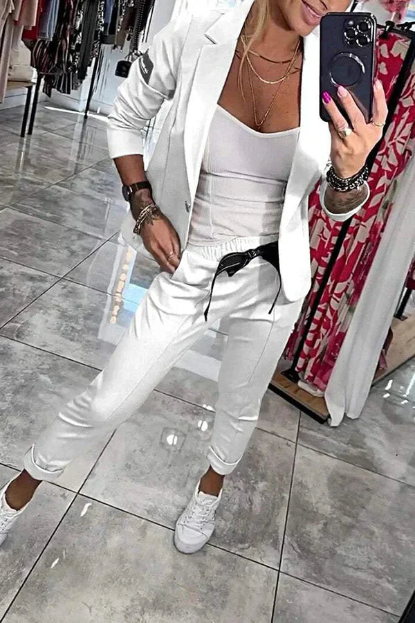 Rosindra™ - Ensemble deux pièces avec veste fluide et pantalon jogging confortable