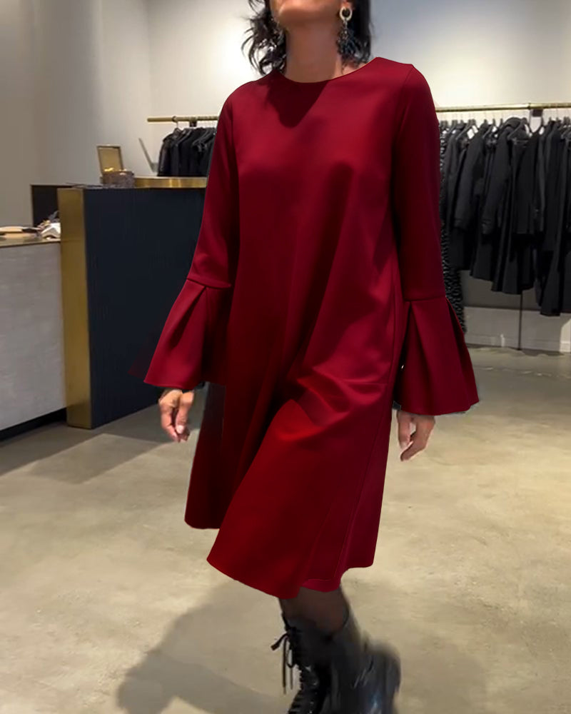 Jovalinne - Robe Décontractée À Manches Évasées