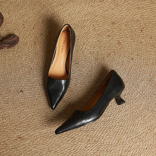 Lunessae - Genuine Leather Pumps with Elegant Heel 
